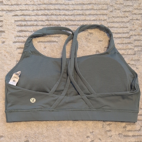 Lululemon Grey Eucalyptus Energy Sports Bra - Size 10 - Picture 2 of 4